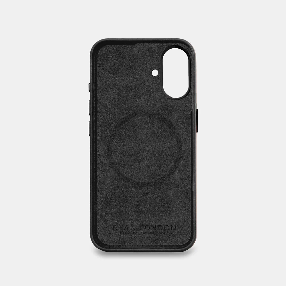 iPhone 16 Plus Leather Shell Case Metal, MagSafe - Black - Image 2