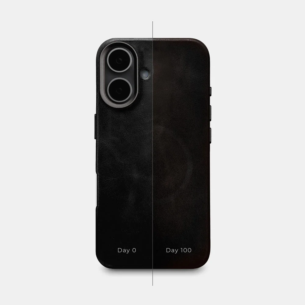 iPhone 16 Plus Leather Shell Case Metal, MagSafe - Black - Image 4