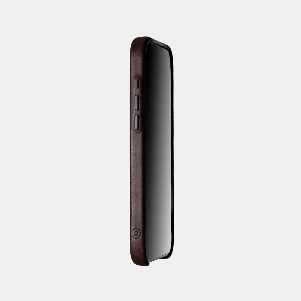 iPhone 16 Pro Leather Shell Case, MagSafe - Dark Brown - Image 3