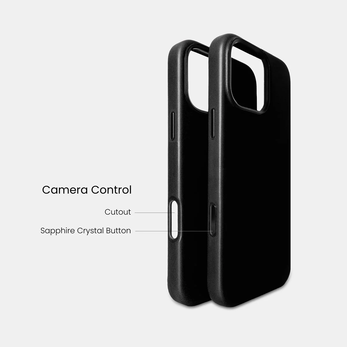 iPhone 16 Pro Leather Shell Case Metal, MagSafe - Black - Image 3