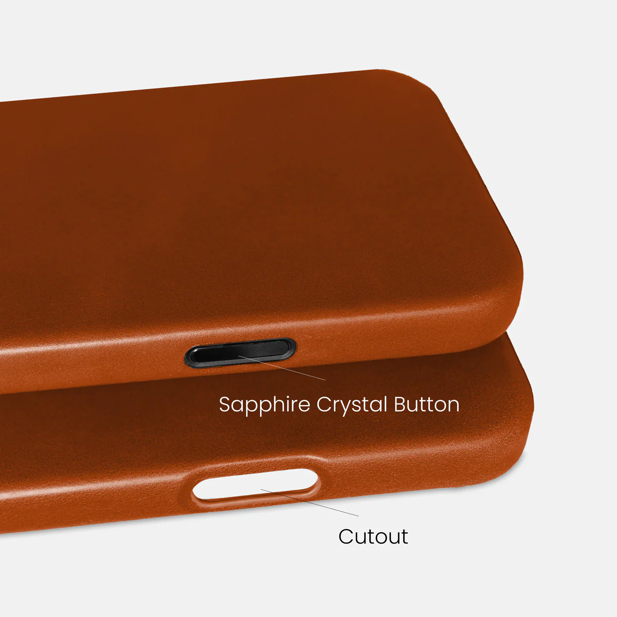 iPhone 16 Pro Leather Shell Case Metal, MagSafe - Saddle Brown - Image 4