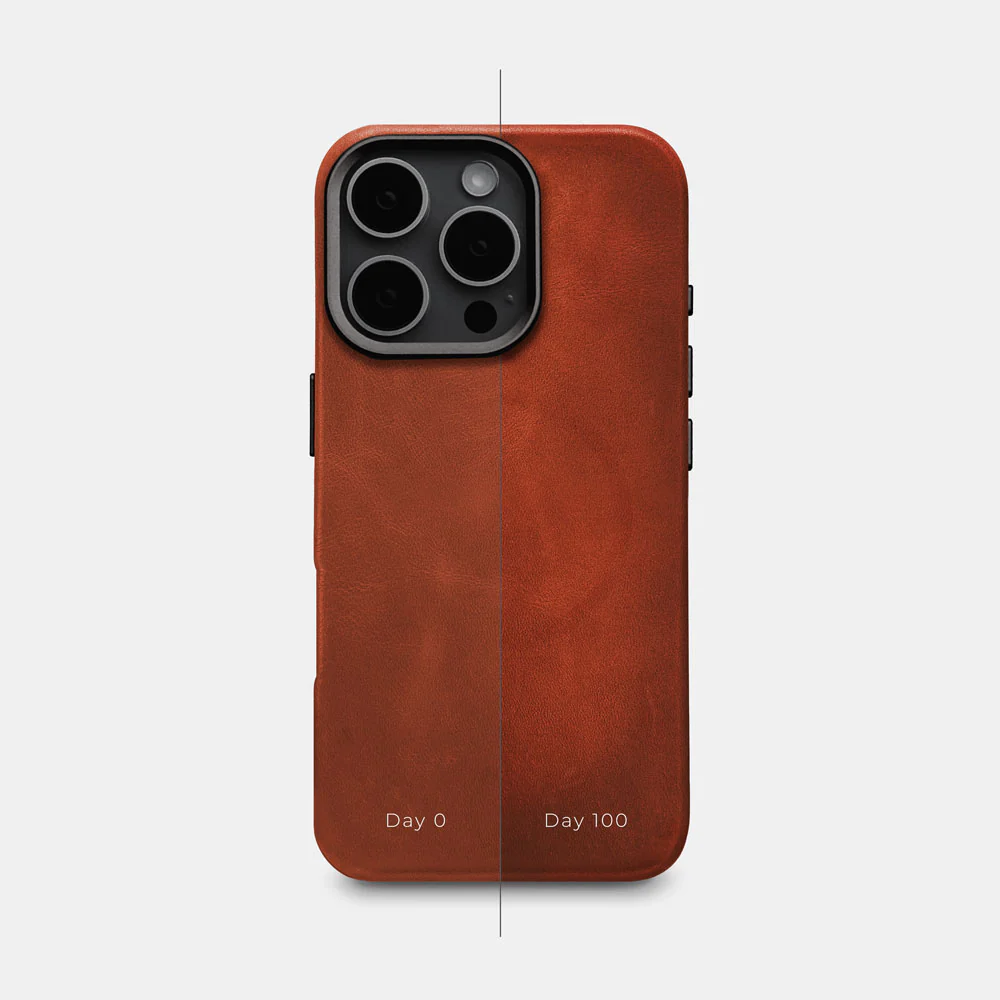 iPhone 16 Pro Leather Shell Case Metal, MagSafe - Saddle Brown - Image 6