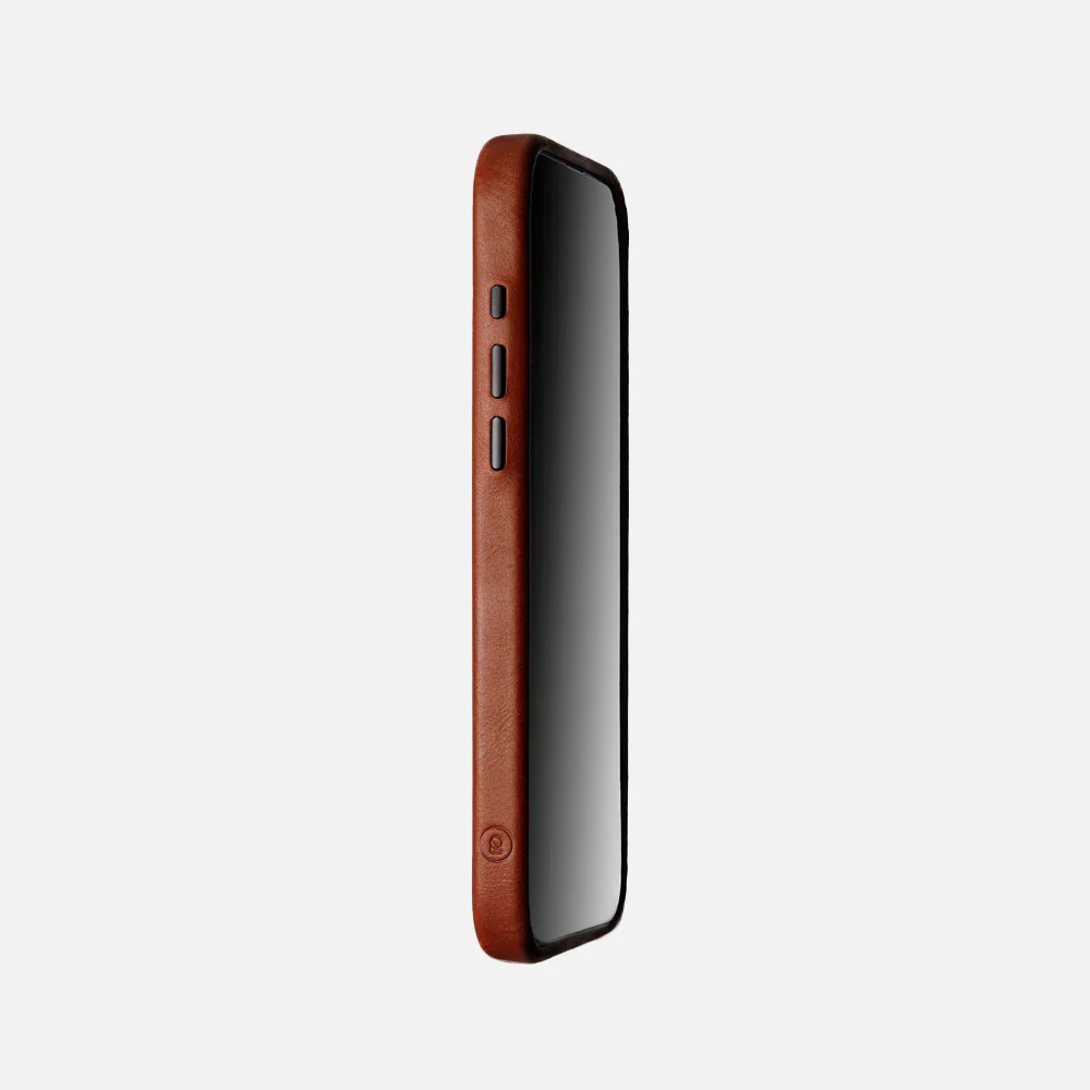 iPhone 16e Leather Shell Case Metal, MagSafe - Saddle Brown - Image 4