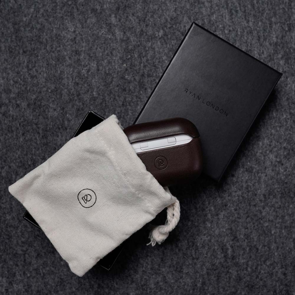 Leather AirPods Pro (2nd Generation) Case - Dark Brown - Image 9