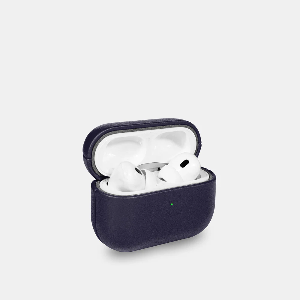 Nappa Leather AirPods Pro (2nd Generation) Case - Navy Blue - Image 2