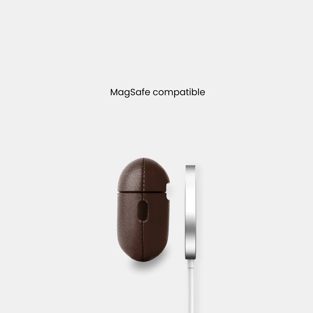 Leather AirPods Pro (3rd Generation) Case - Dark Brown - Image 3