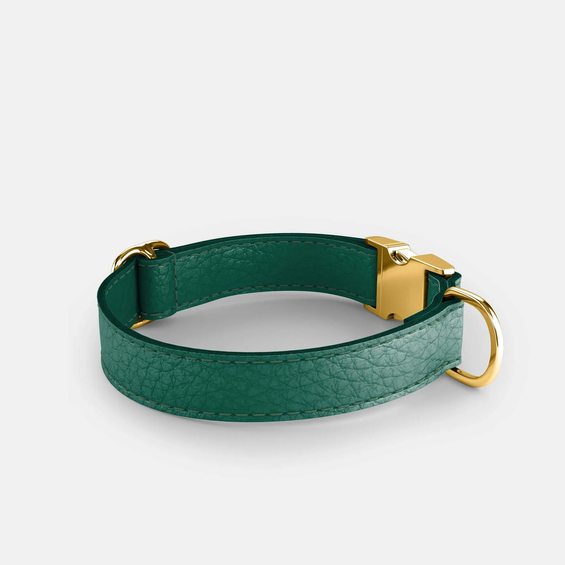 Leather Dog Collar - Avocado Green - Image 3