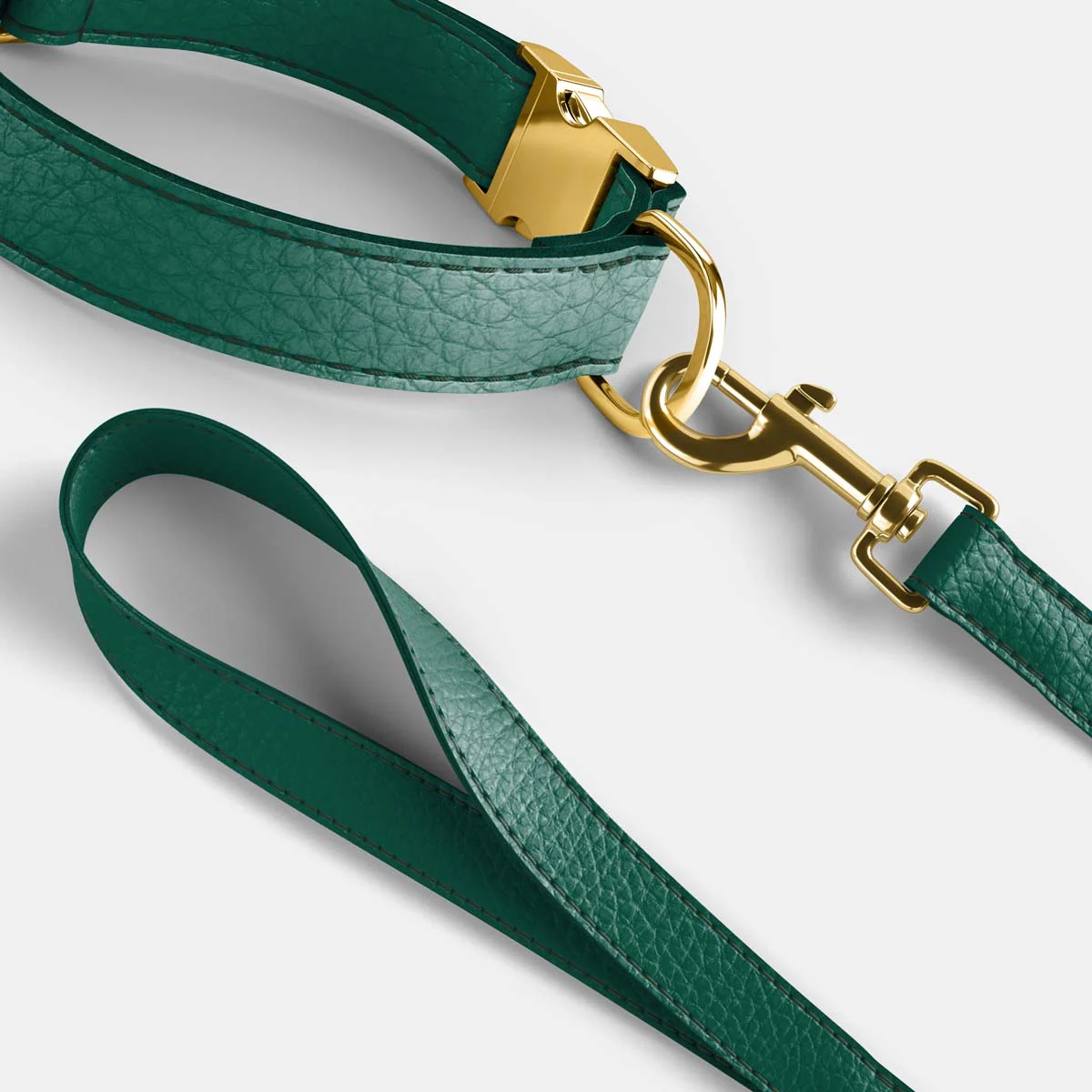 Leather Dog Collar - Avocado Green - Image 4