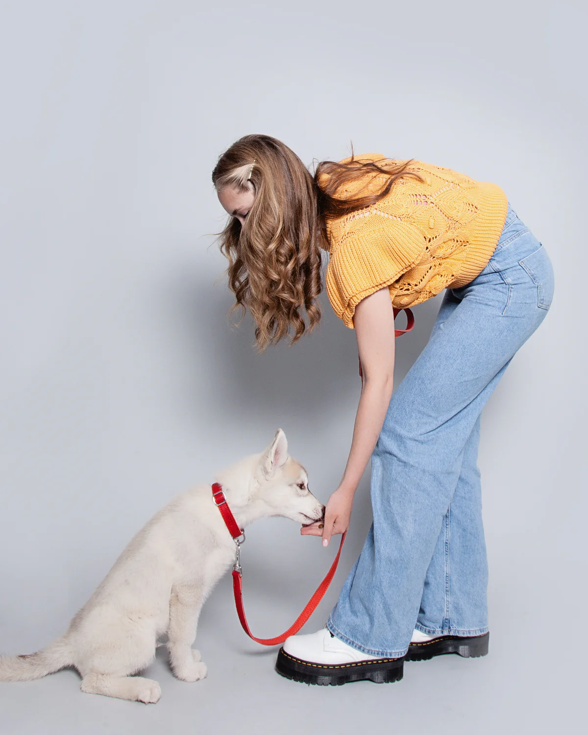 Leather Dog Collar - Red and Coral - Image 8
