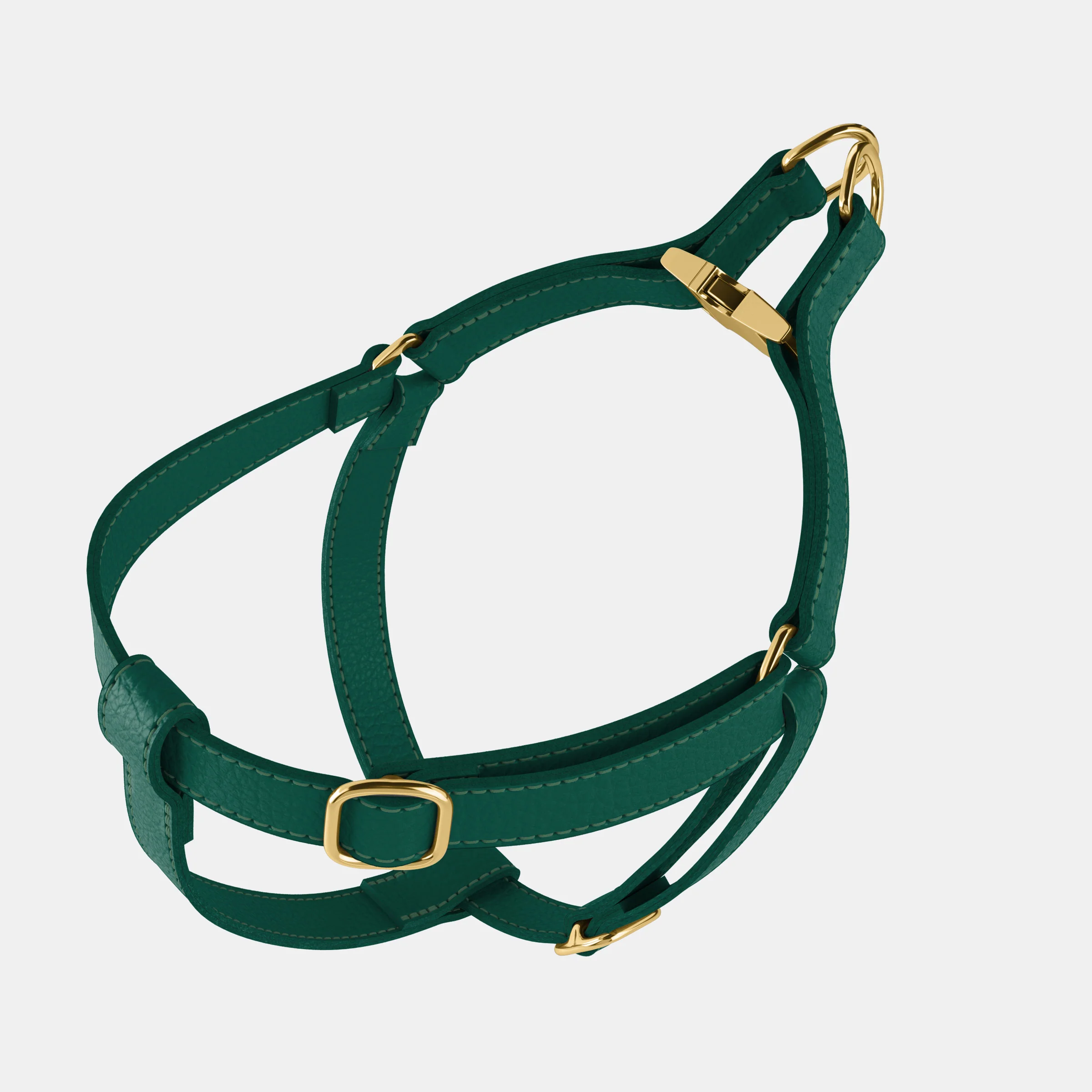 Leather Dog Harness - Avocado Green - Image 2