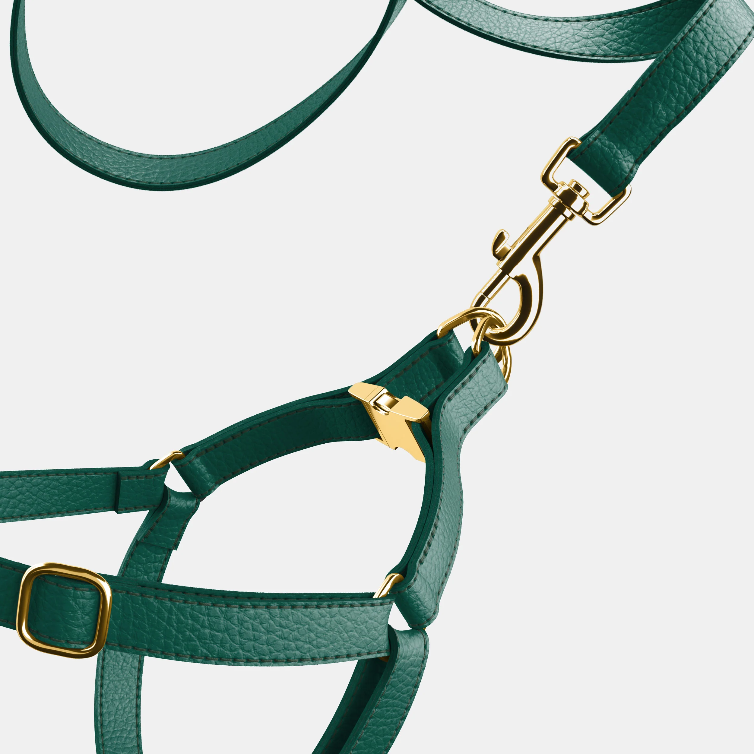 Leather Dog Harness - Avocado Green - Image 4