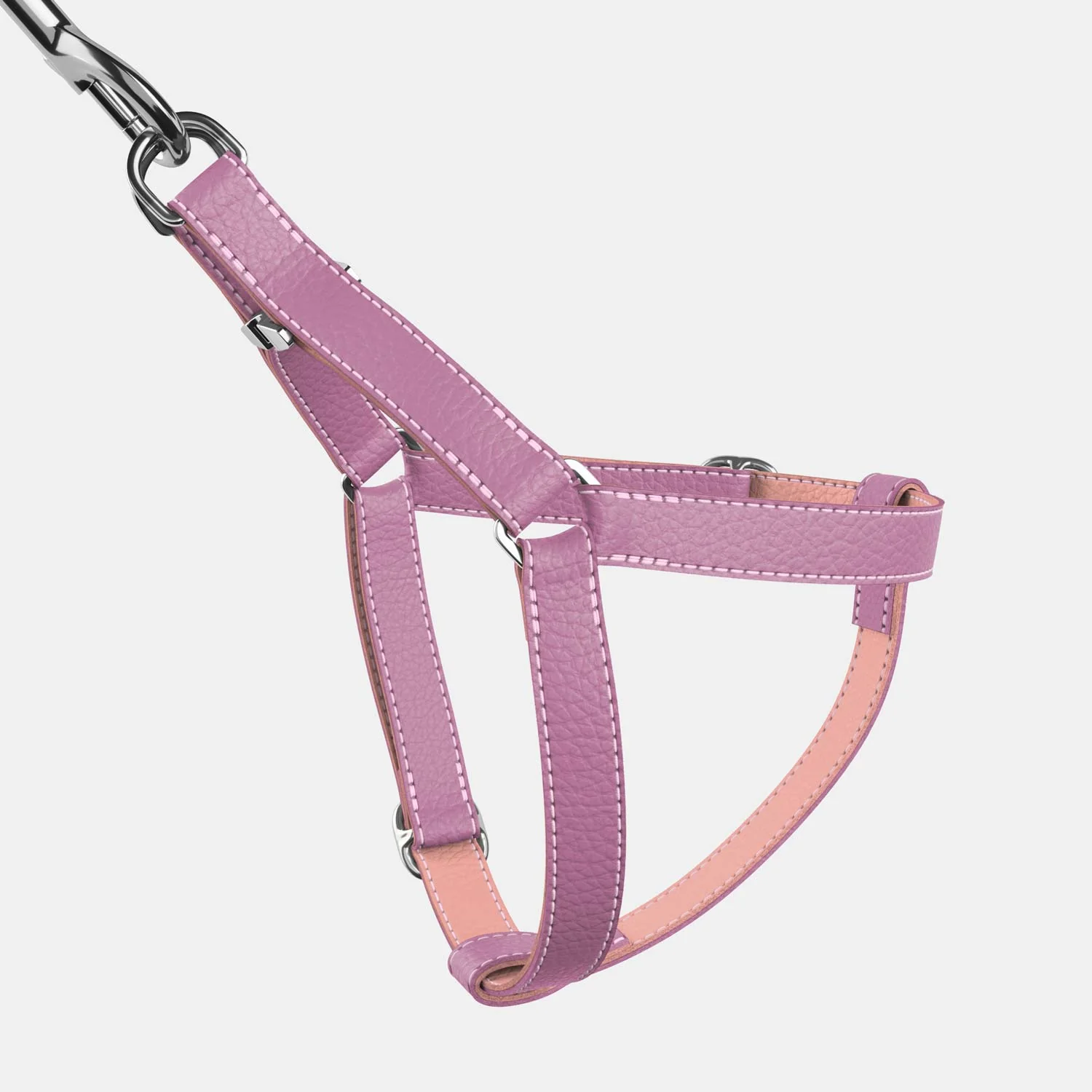 Leather Dog Harness - Purple and Pink - Image 3