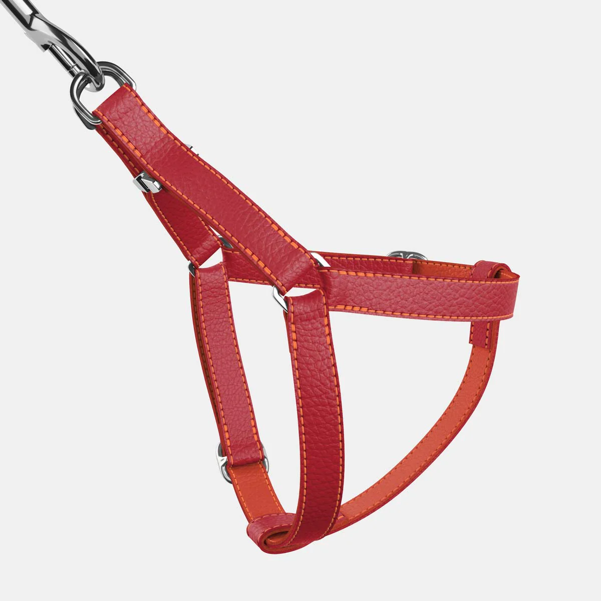 Leather Dog Harness - Red and Coral - Image 3
