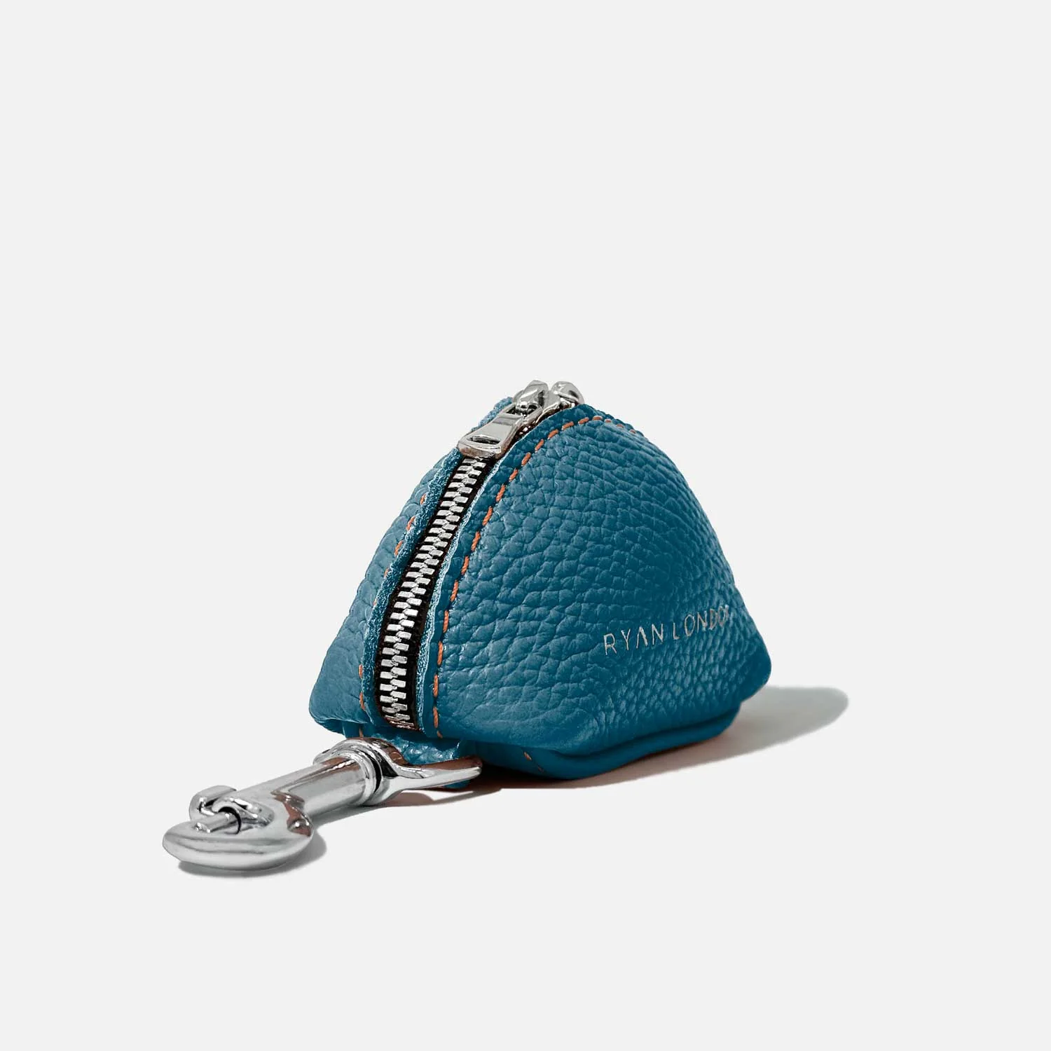 Leather Dog Poop Bag Holder - Blue - Image 3