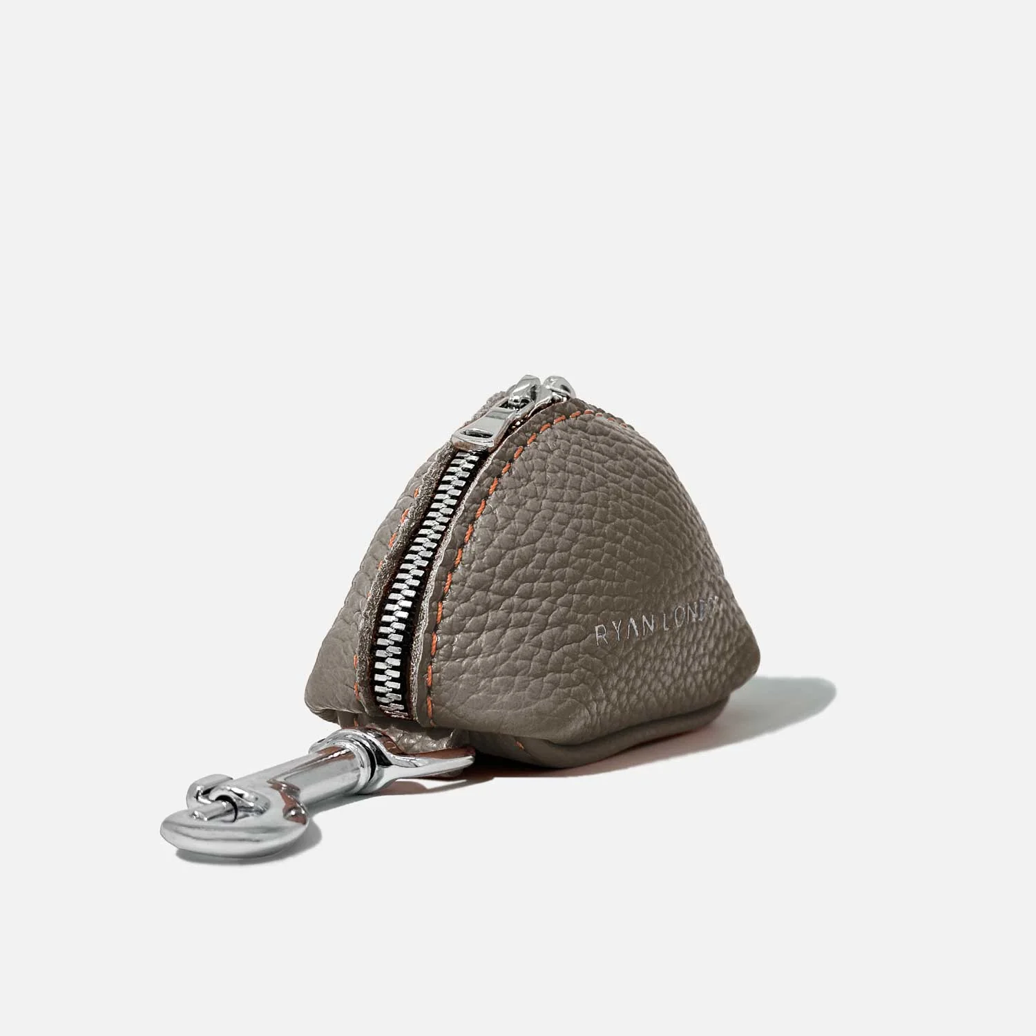 Leather Dog Poop Bag Holder - Grey - Image 3