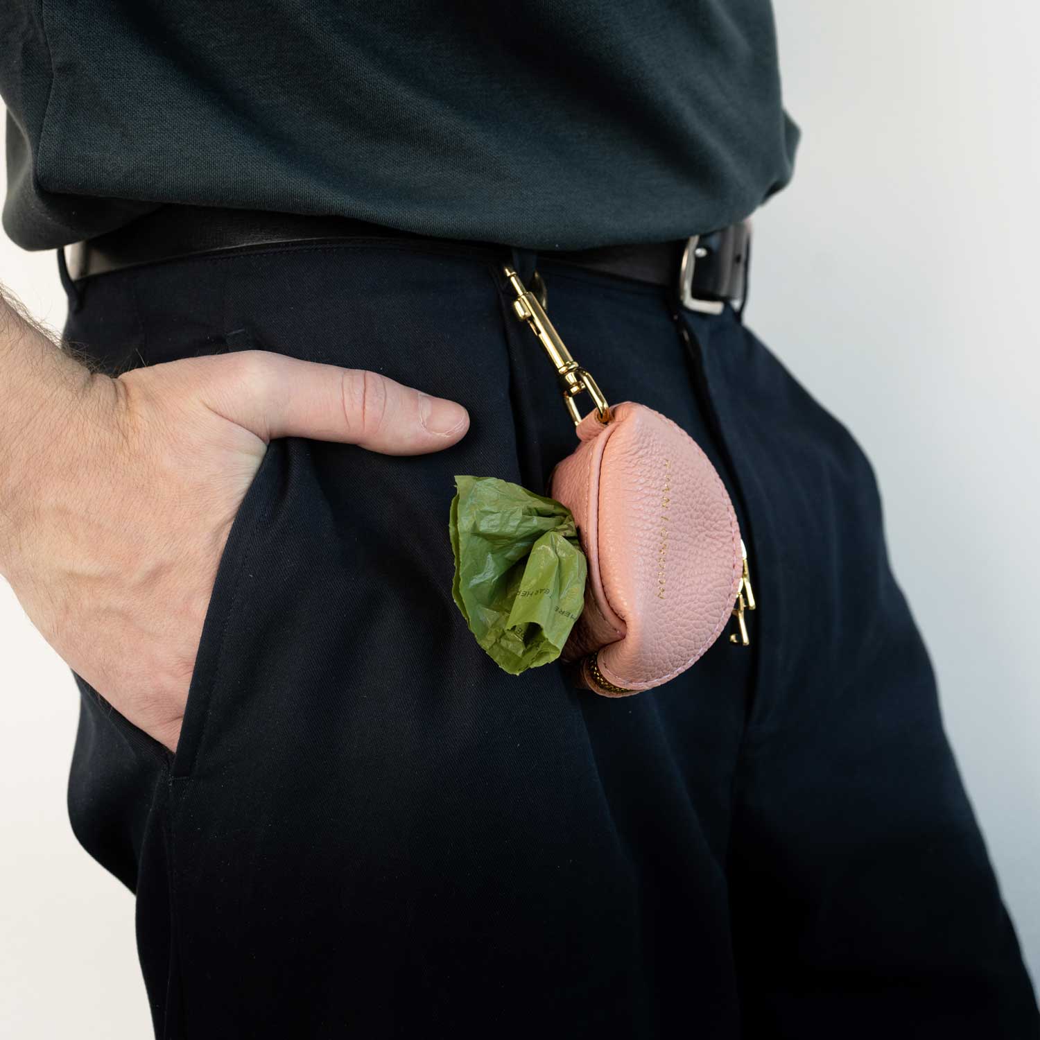 Leather Dog Poop Bag Holder - Pink - Image 5