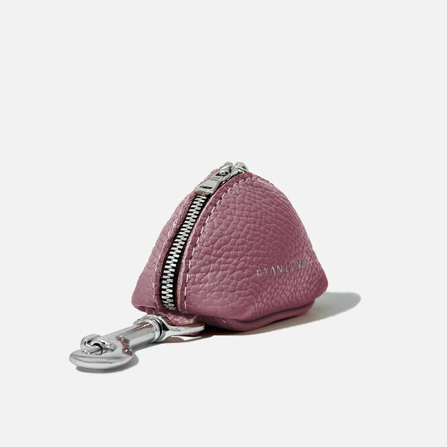 Leather Dog Poop Bag Holder - Purple - Image 3