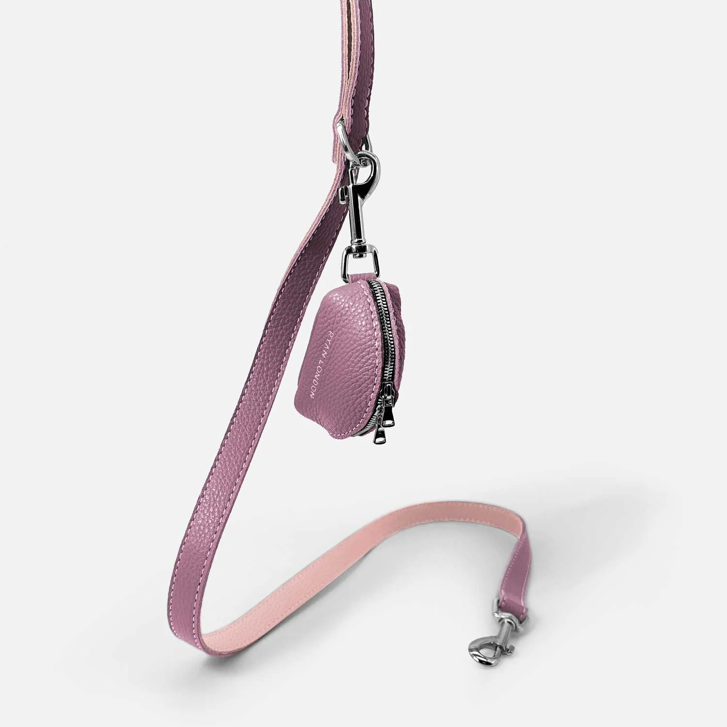 Leather Dog Poop Bag Holder - Purple - Image 4