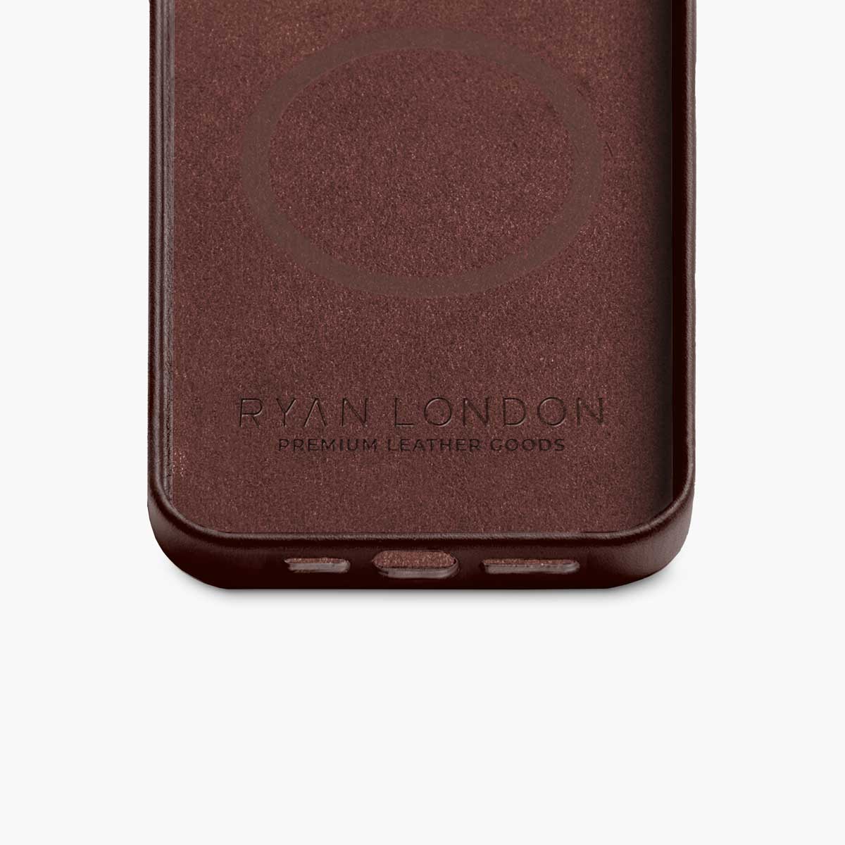 iPhone 15 Pro Max Leather Shell Case Metal, MagSafe - Dark Brown - Image 3