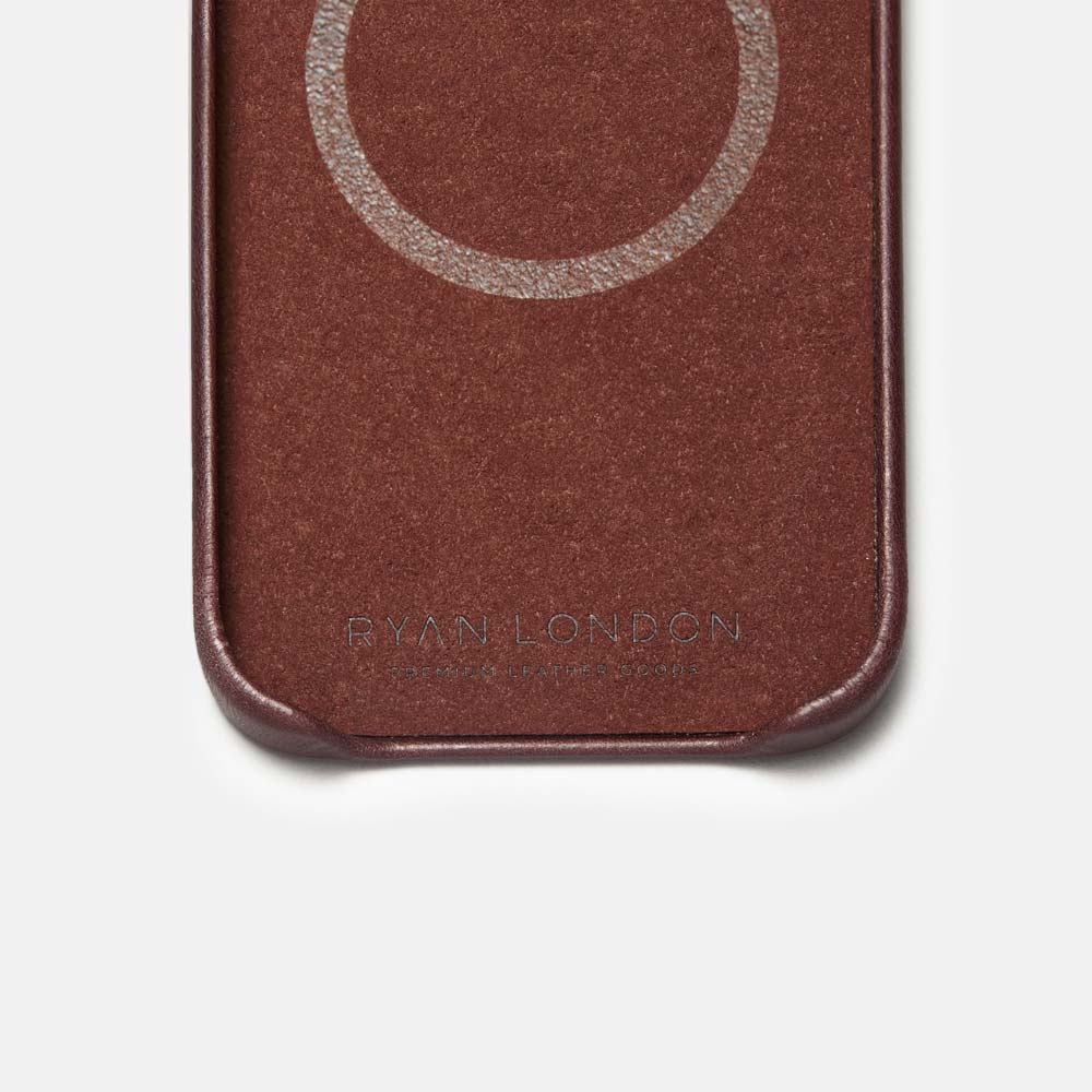 iPhone 15 Pro Leather Shell Case, MagSafe - Dark Brown - Image 4