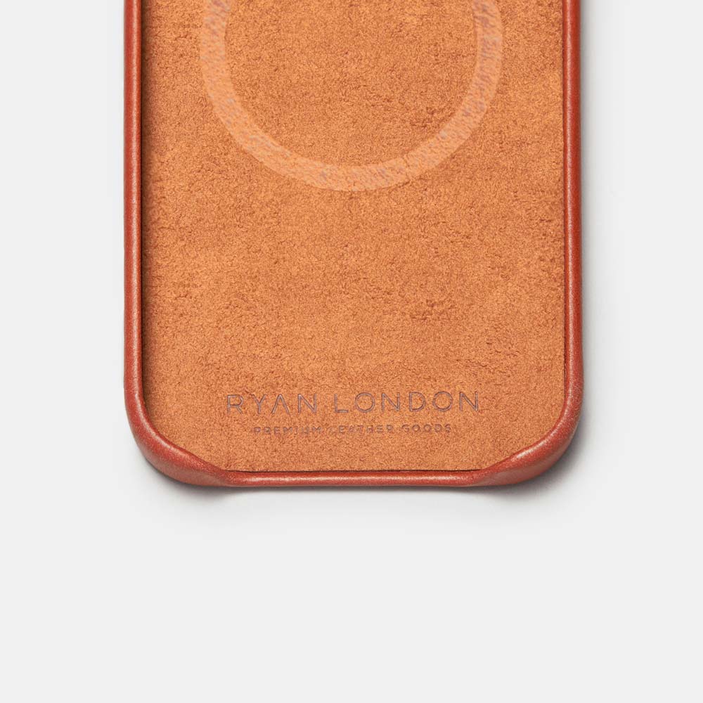 iPhone 15 Pro Leather Shell Case, MagSafe - Saddle Brown - Image 4