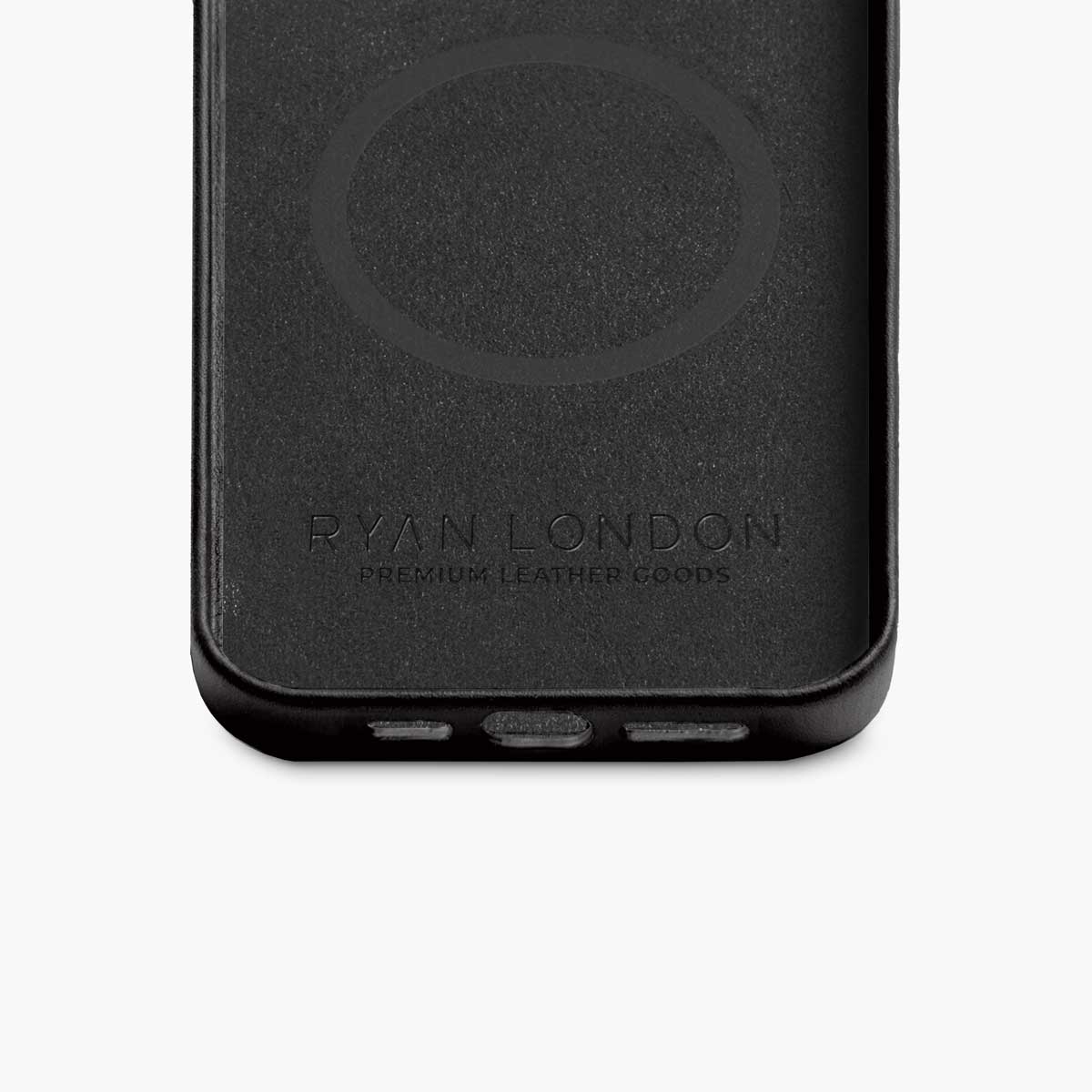 iPhone 15 Pro Leather Shell Case Metal, MagSafe - Black - Image 3