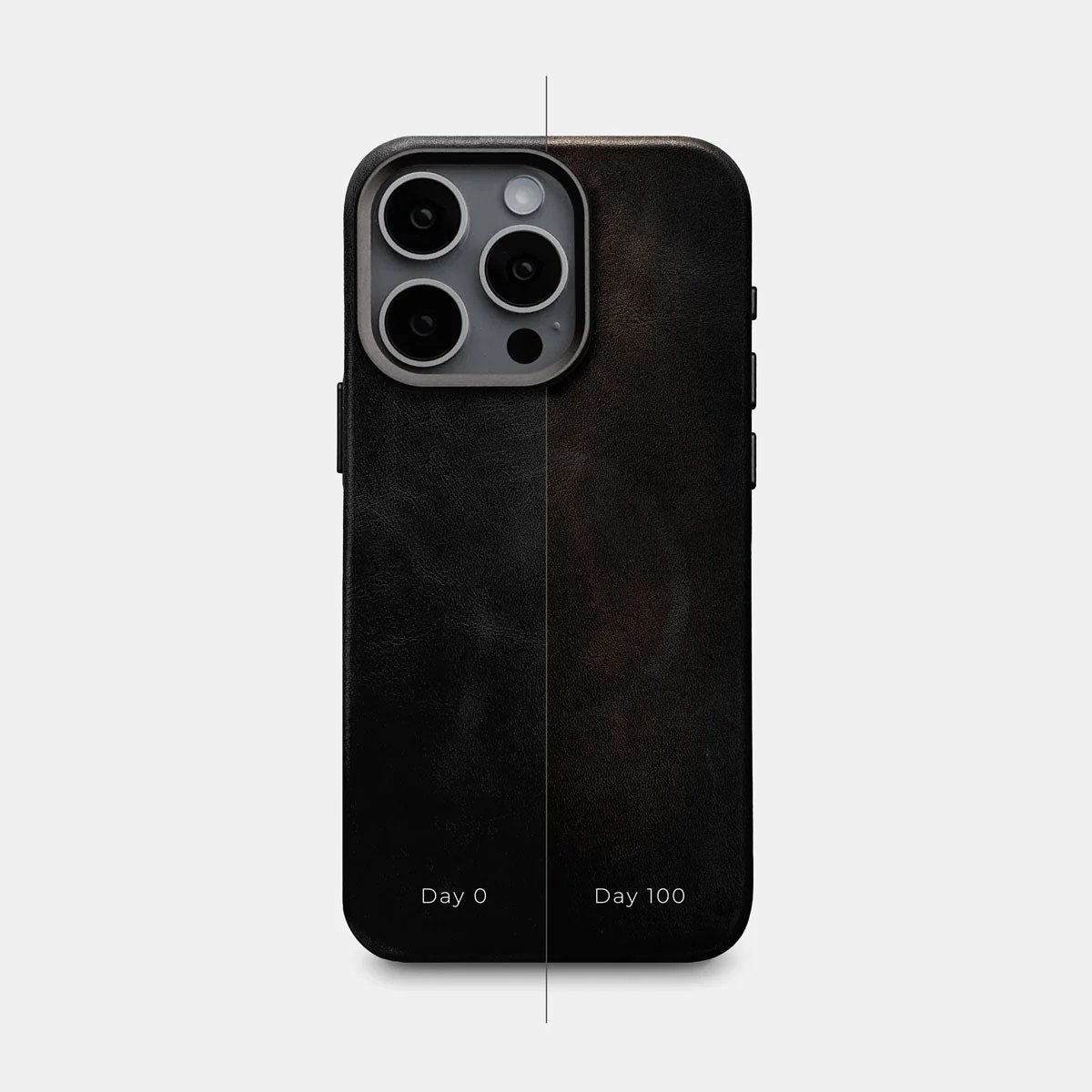 iPhone 15 Pro Leather Shell Case Metal, MagSafe - Black - Image 4