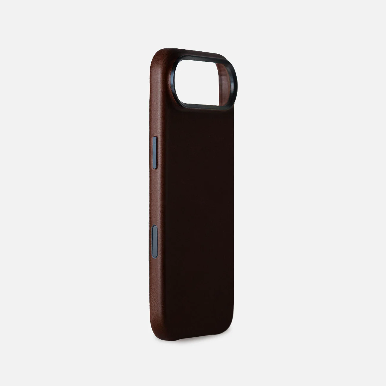 Leather iPhone 17 Air Shell Case Metal, MagSafe - Dark Brown - Image 4