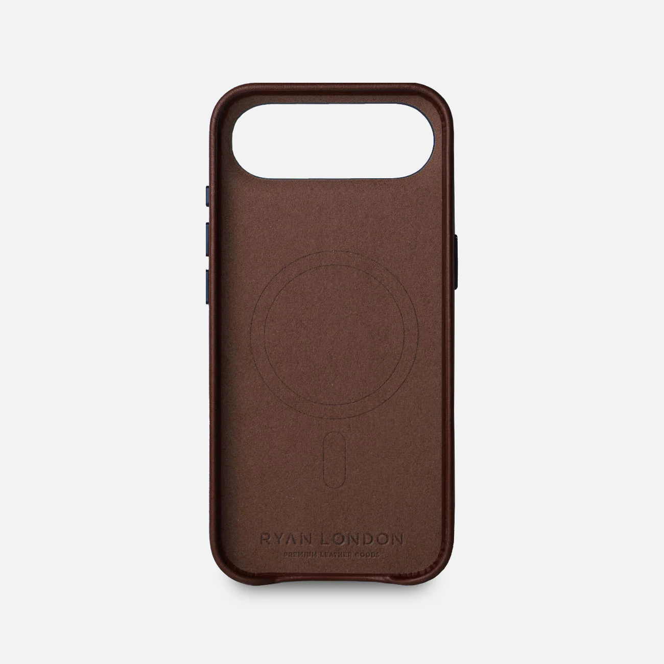 Leather iPhone 17 Air Shell Case Metal, MagSafe - Dark Brown - Image 5