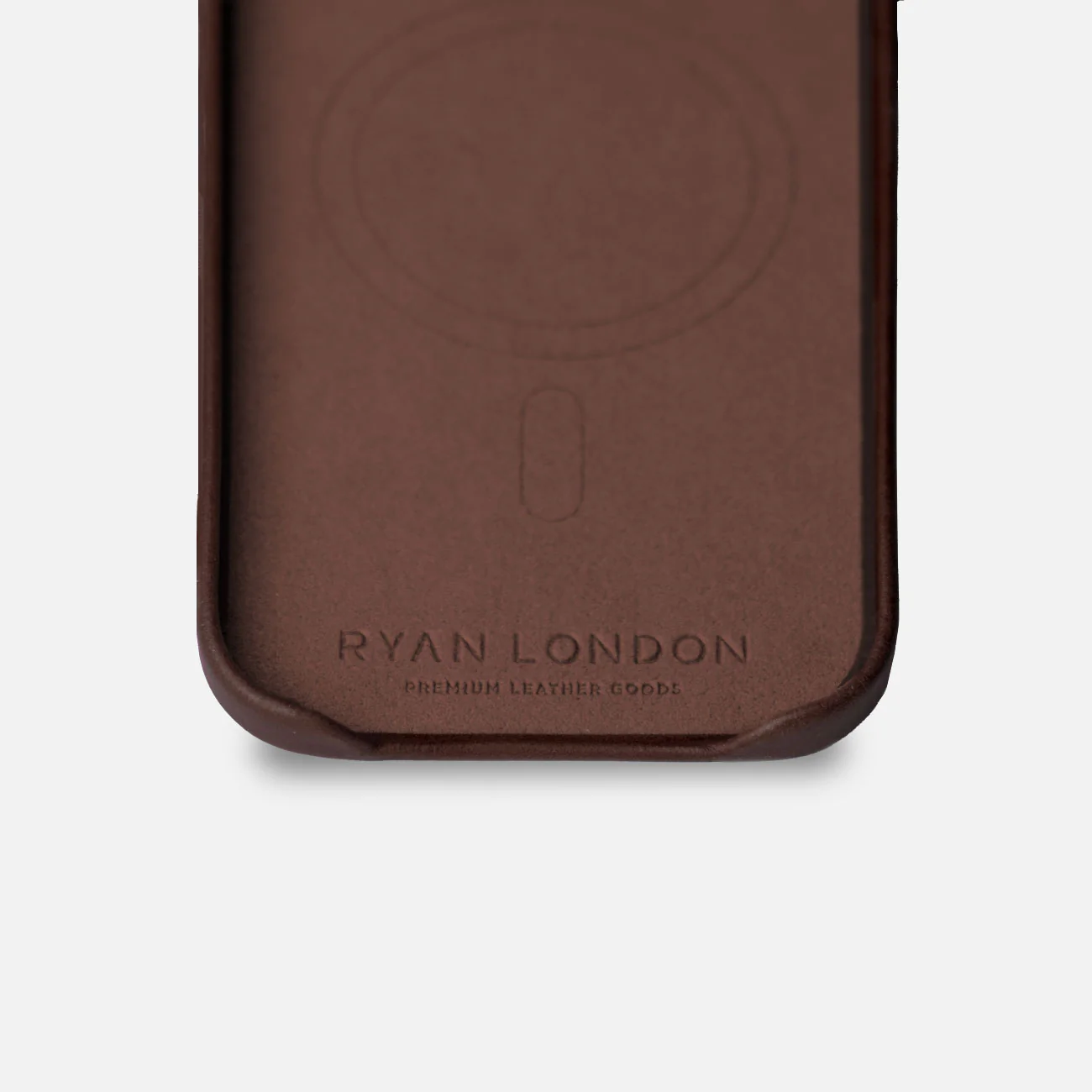 Leather iPhone 17 Air Shell Case Metal, MagSafe - Dark Brown - Image 6