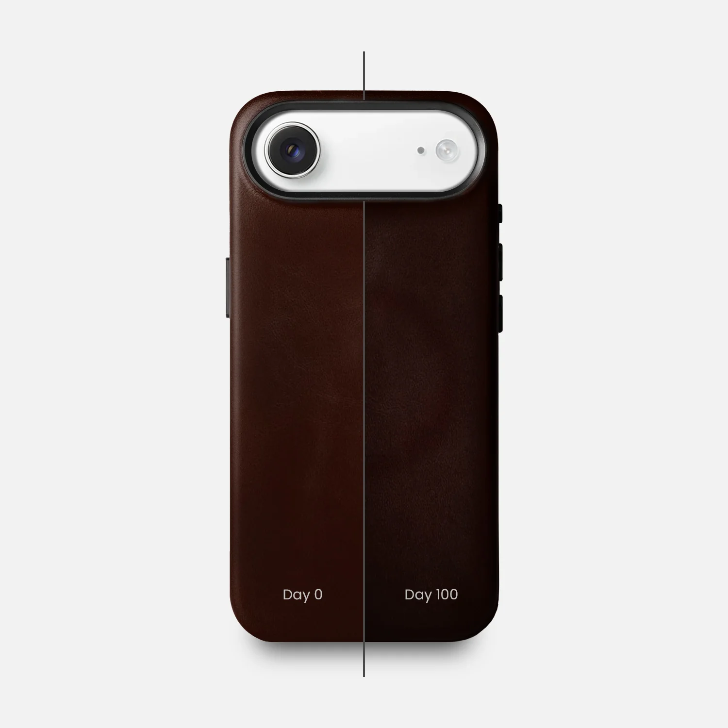 Leather iPhone 17 Air Shell Case Metal, MagSafe - Dark Brown - Image 8