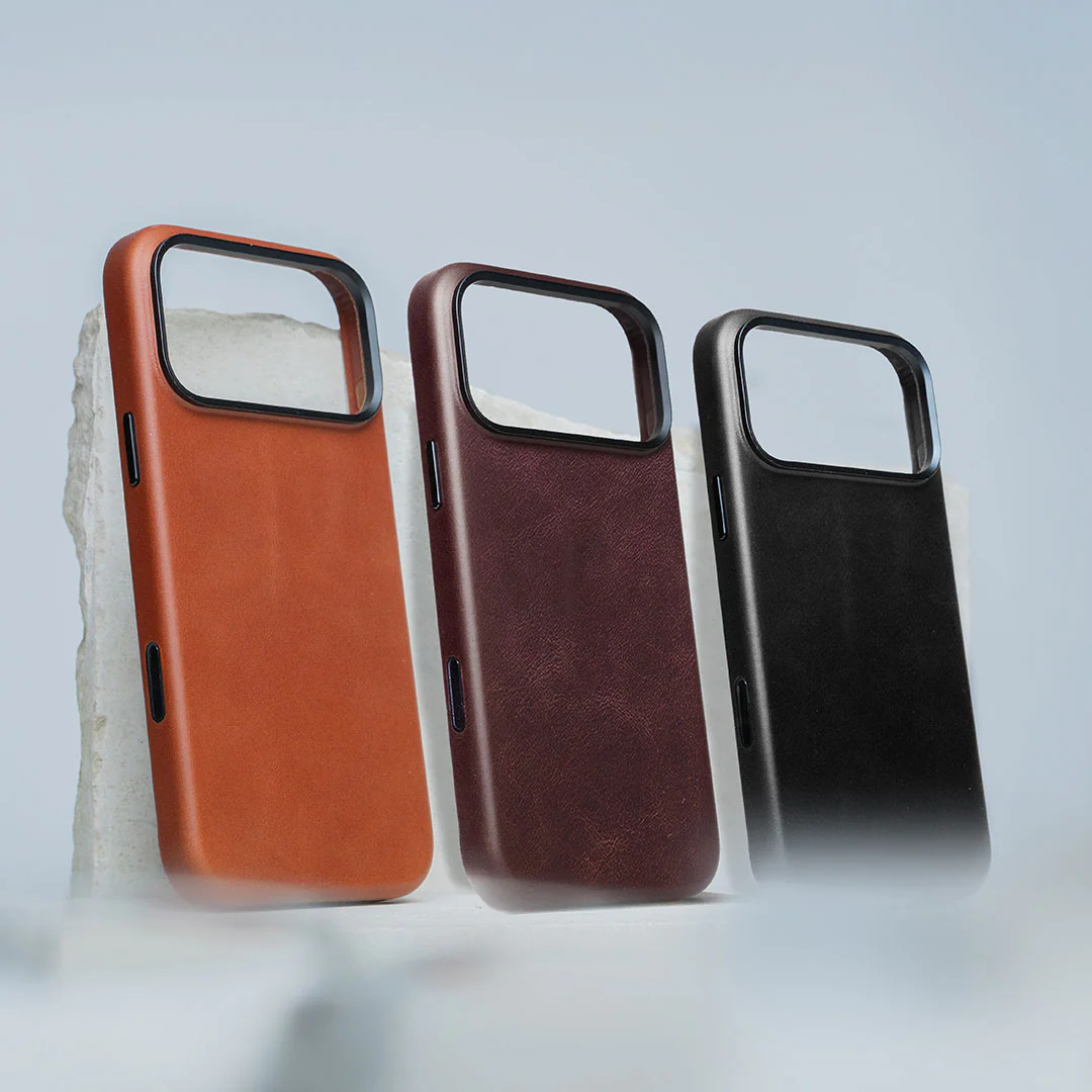Leather iPhone 17 Pro Max Shell Case Metal, MagSafe - Dark Brown - Image 13