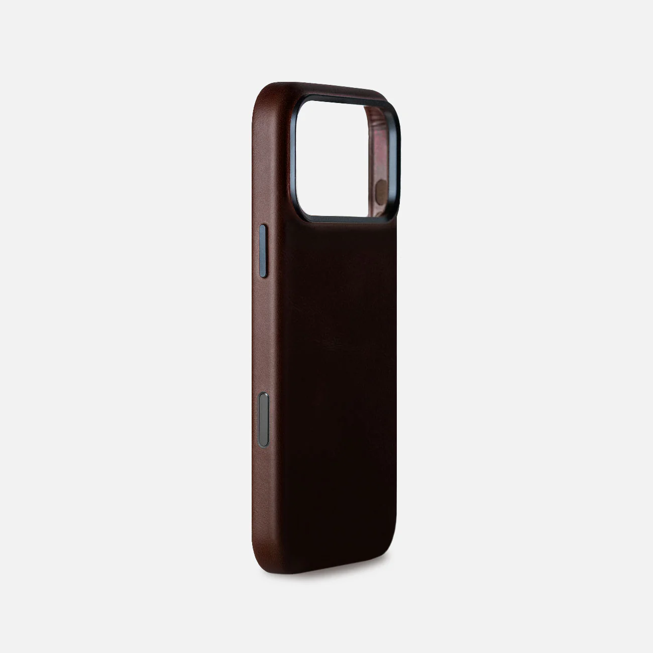 Leather iPhone 17 Pro Max Shell Case Metal, MagSafe - Dark Brown - Image 3