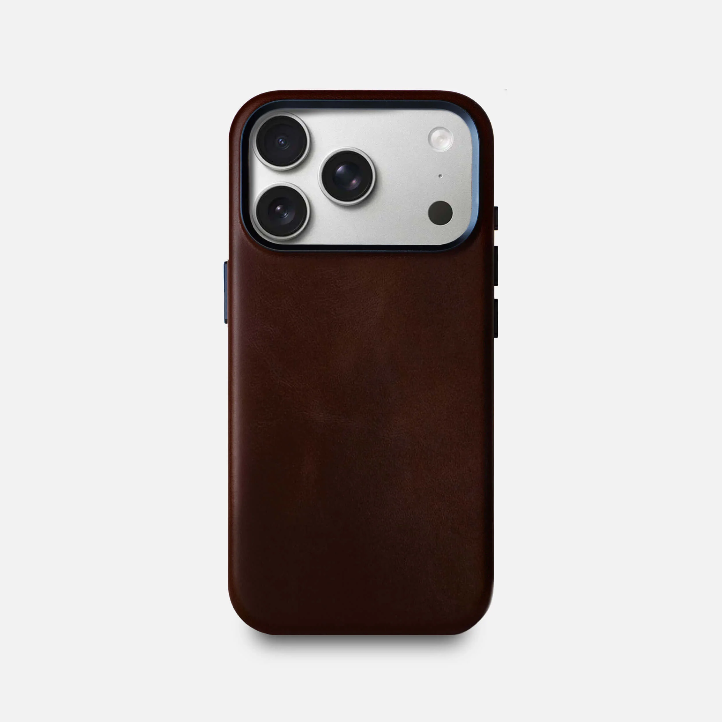 Leather iPhone 17 Pro Shell Case Metal, MagSafe - Dark Brown