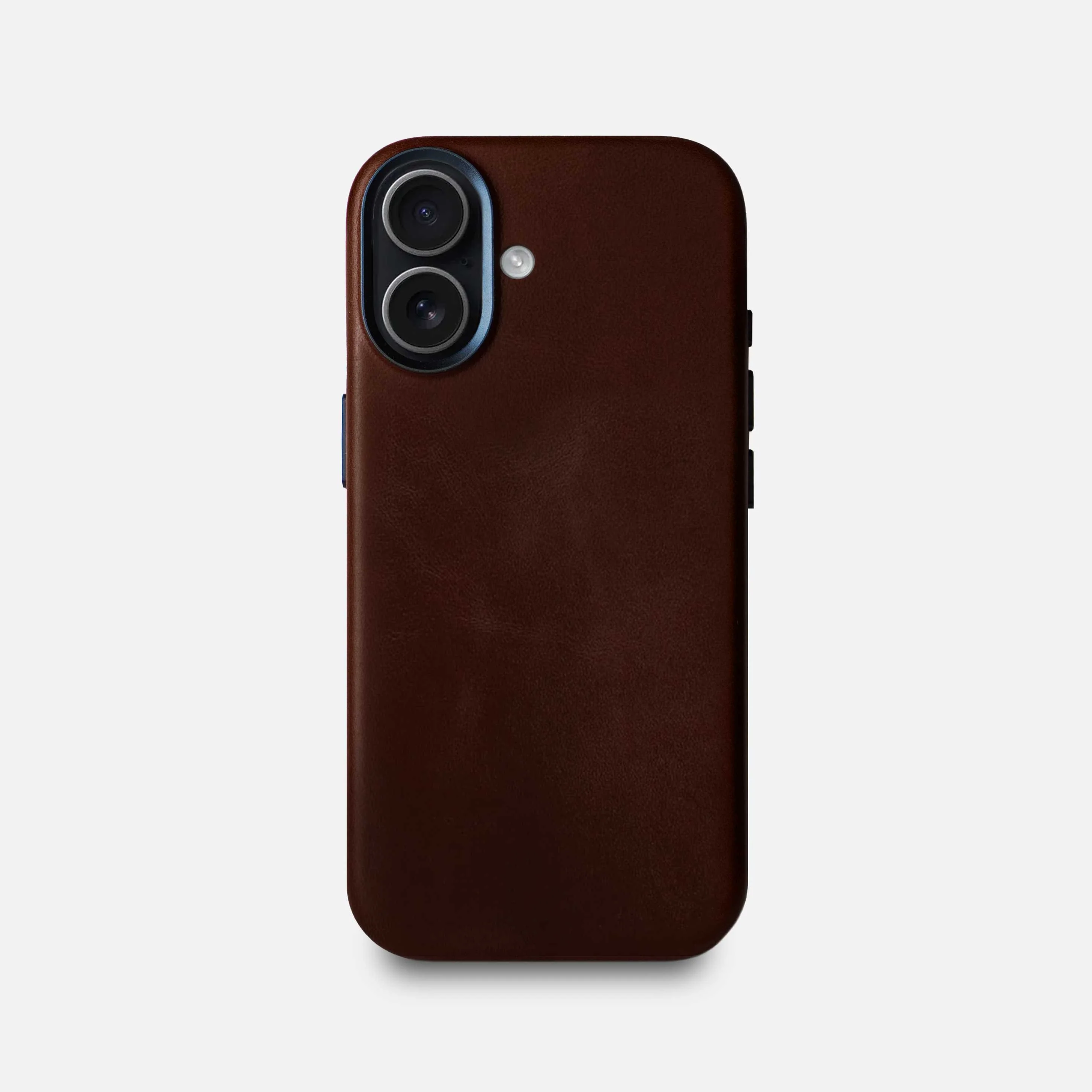 Leather iPhone 17 Shell Case Metal, MagSafe - Dark Brown