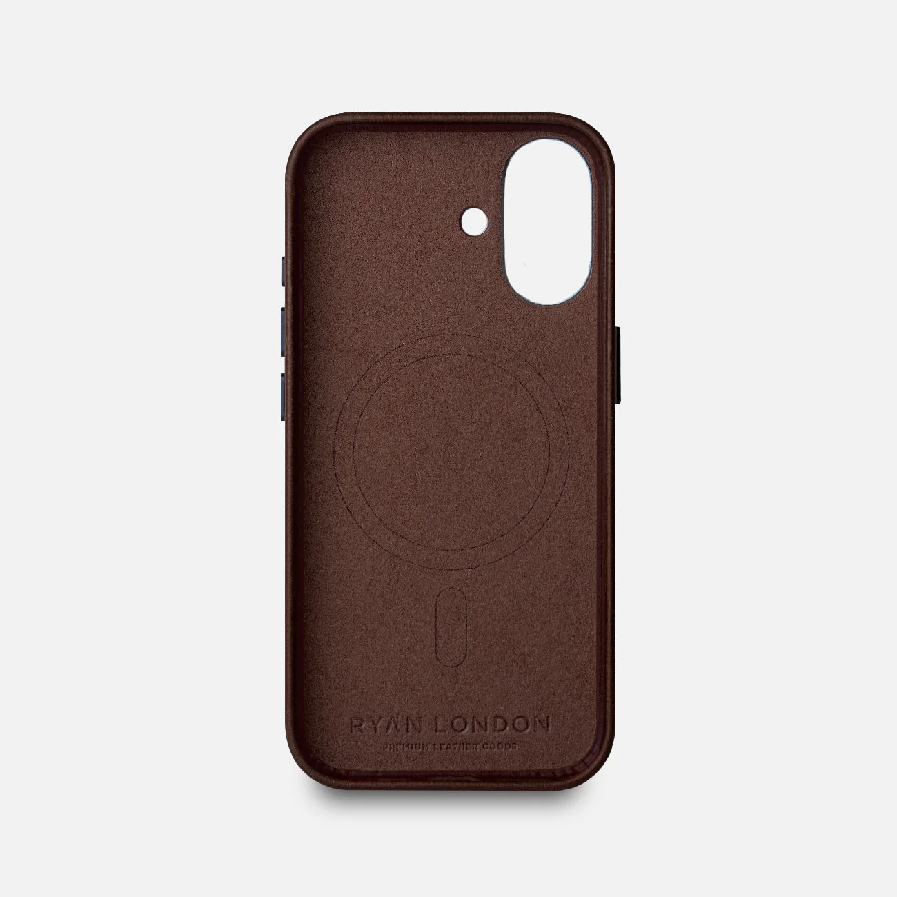 Leather iPhone 17 Shell Case Metal, MagSafe - Dark Brown - Image 4