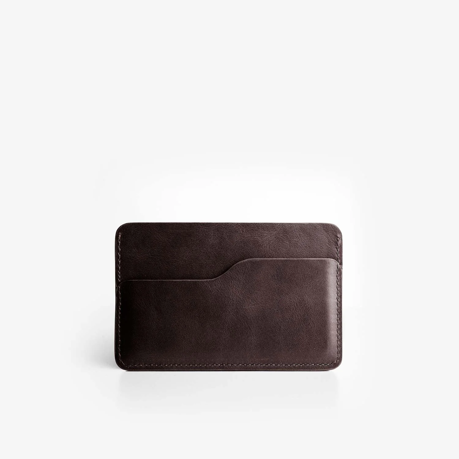 Leather Slim Cardholder - 3 Slots - Dark Brown - Image 2