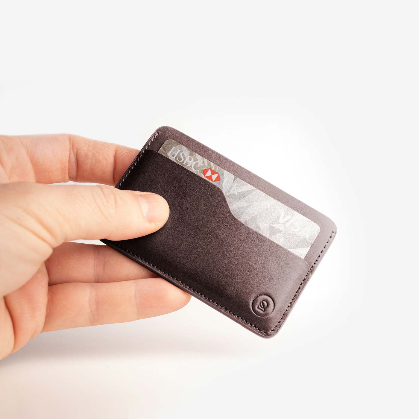 Leather Slim Cardholder - 3 Slots - Dark Brown - Image 3