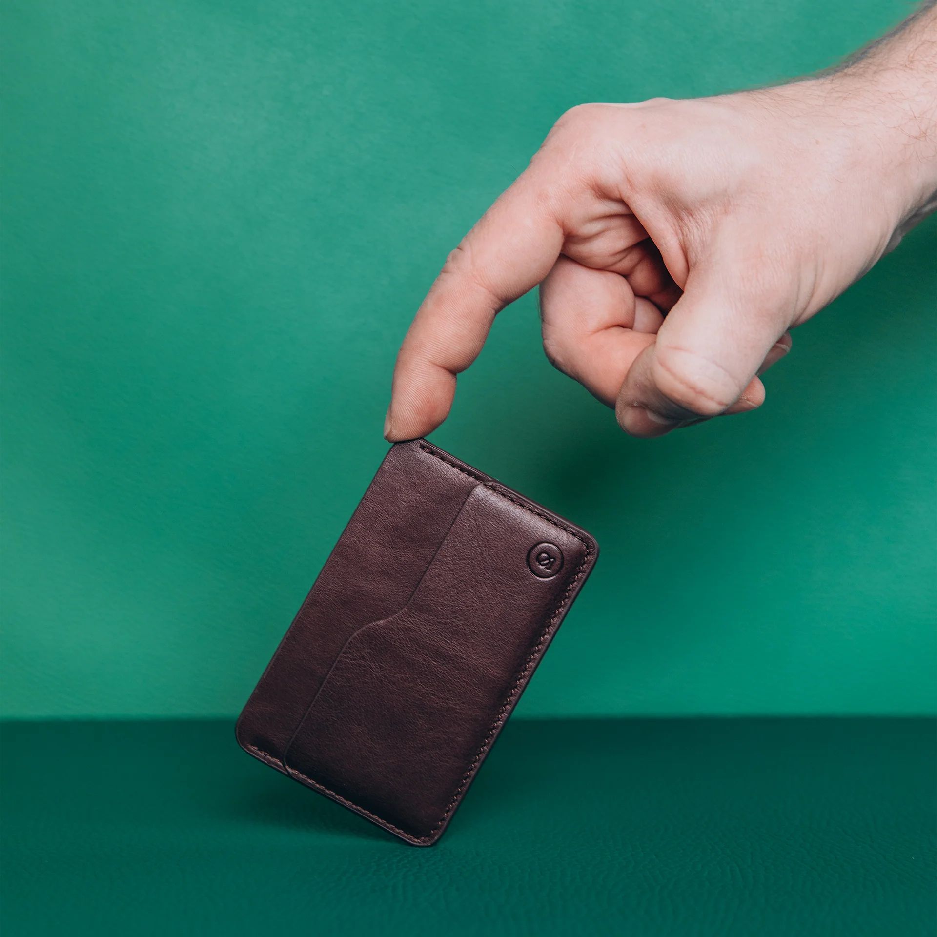 Leather Slim Cardholder - 3 Slots - Dark Brown - Image 8