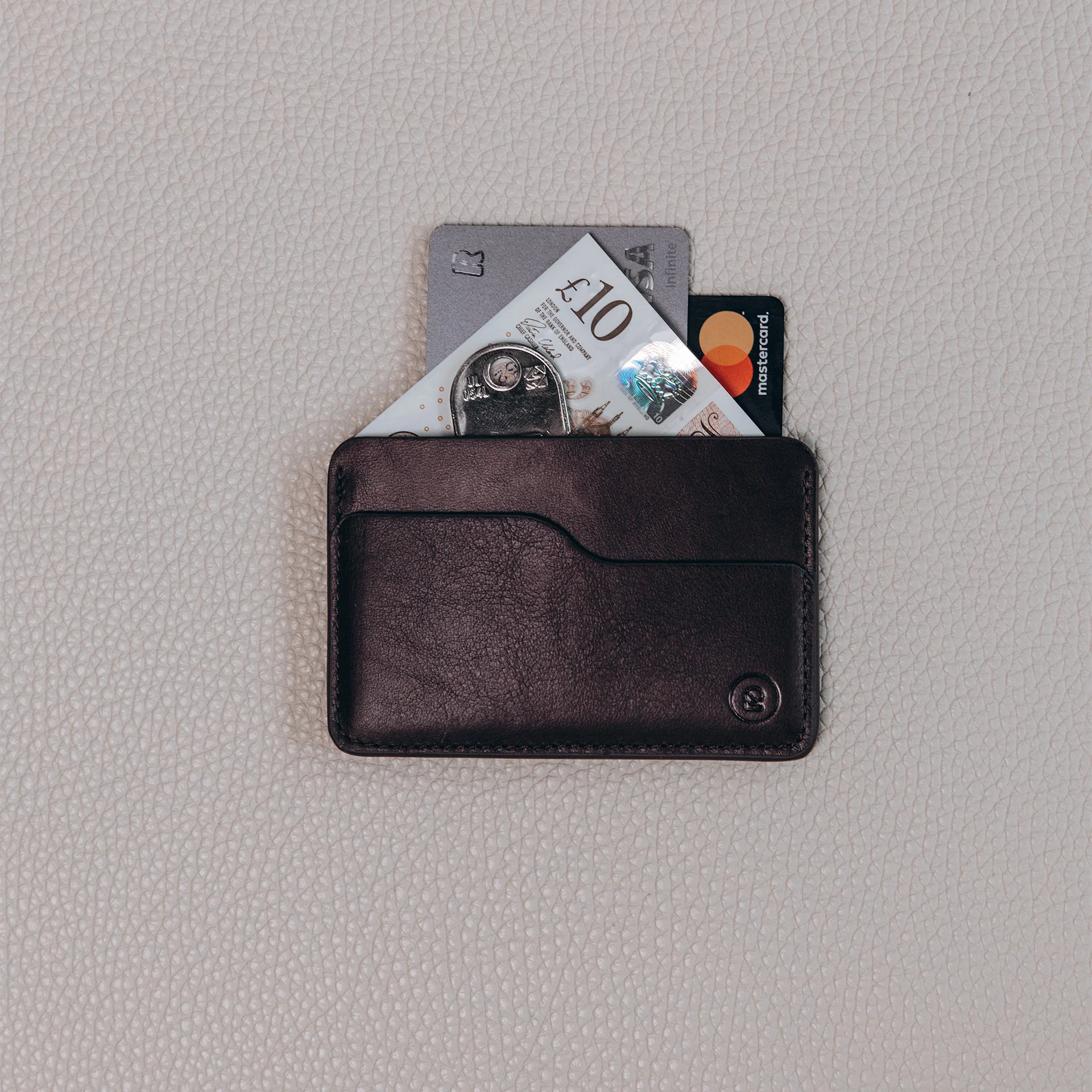 Leather Slim Cardholder - 3 Slots - Dark Brown - Image 9