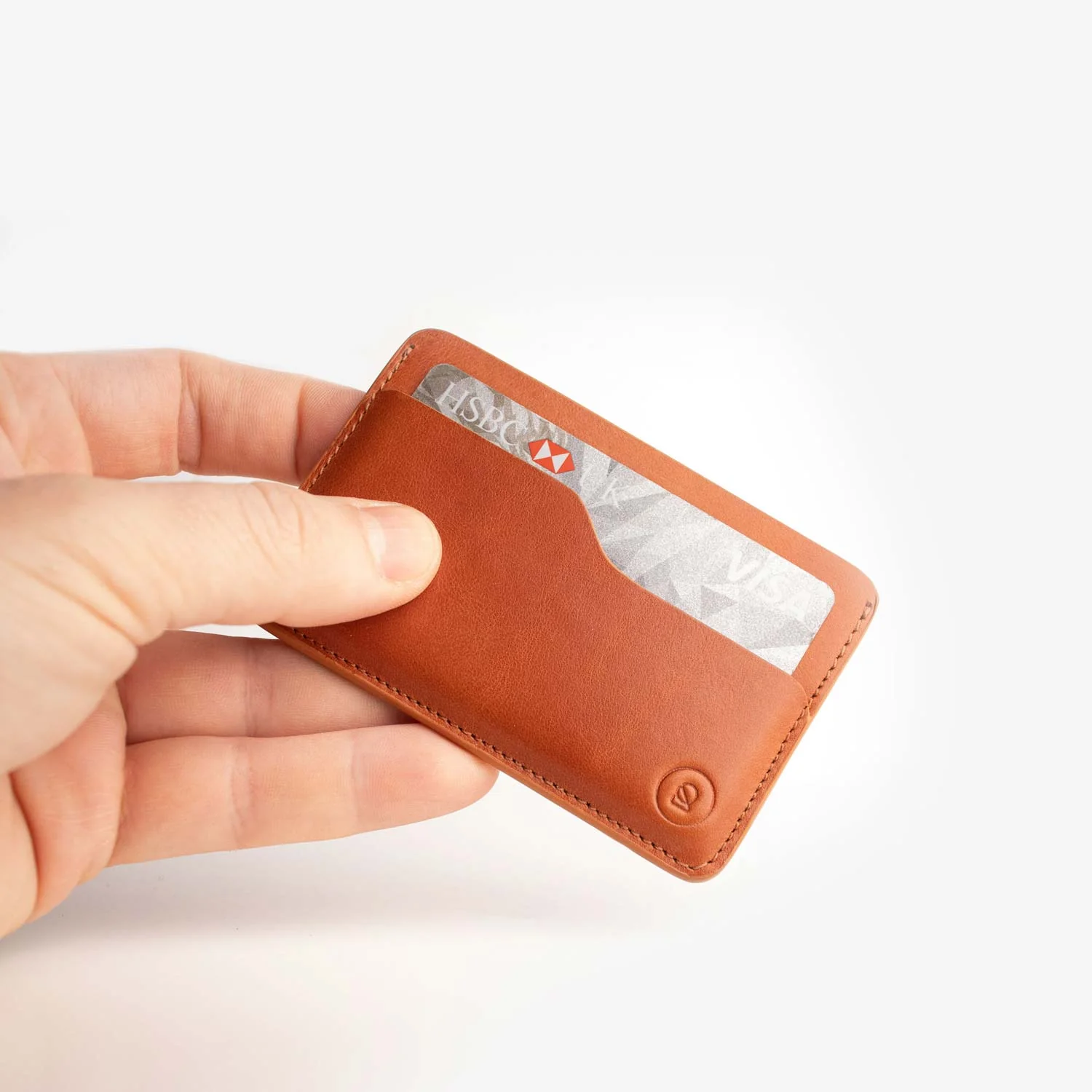 Leather Slim Cardholder - 3 Slots - Saddle Brown - Image 4