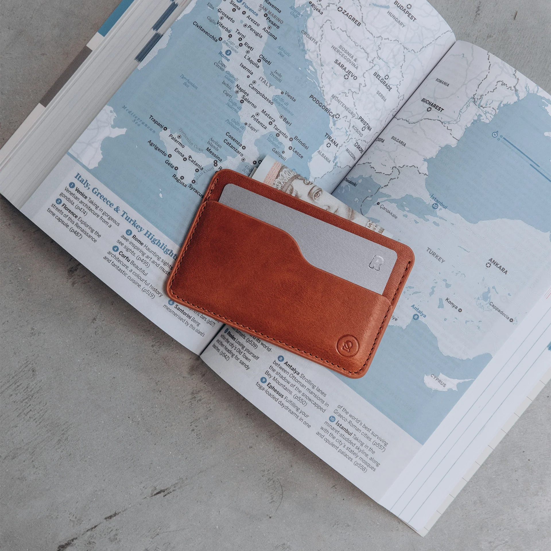Leather Slim Cardholder - 3 Slots - Saddle Brown - Image 7