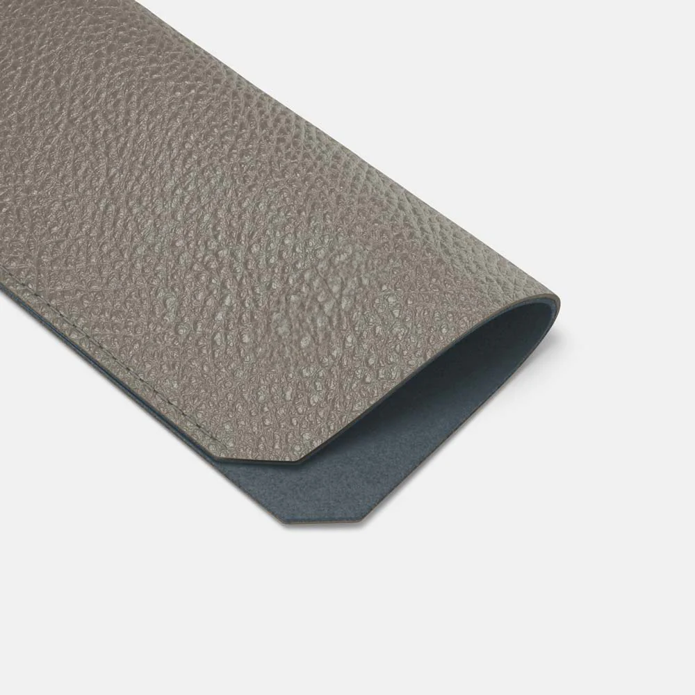 Leather Sunglasses Case - Grey and Grey - Image 3