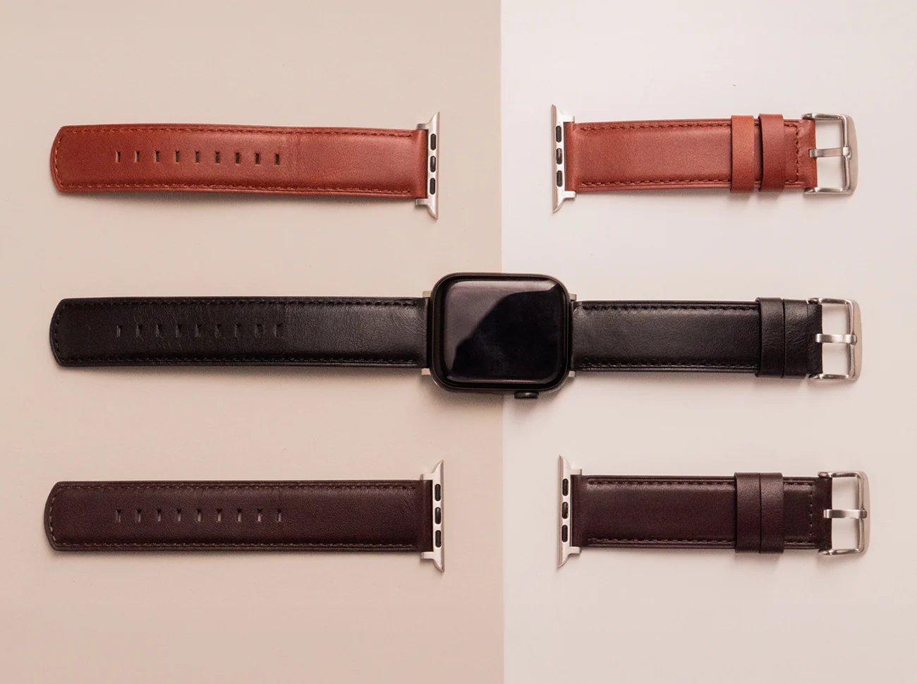 Luxury Leather Apple Watch Band Straps – Saddle Brown - Image 11