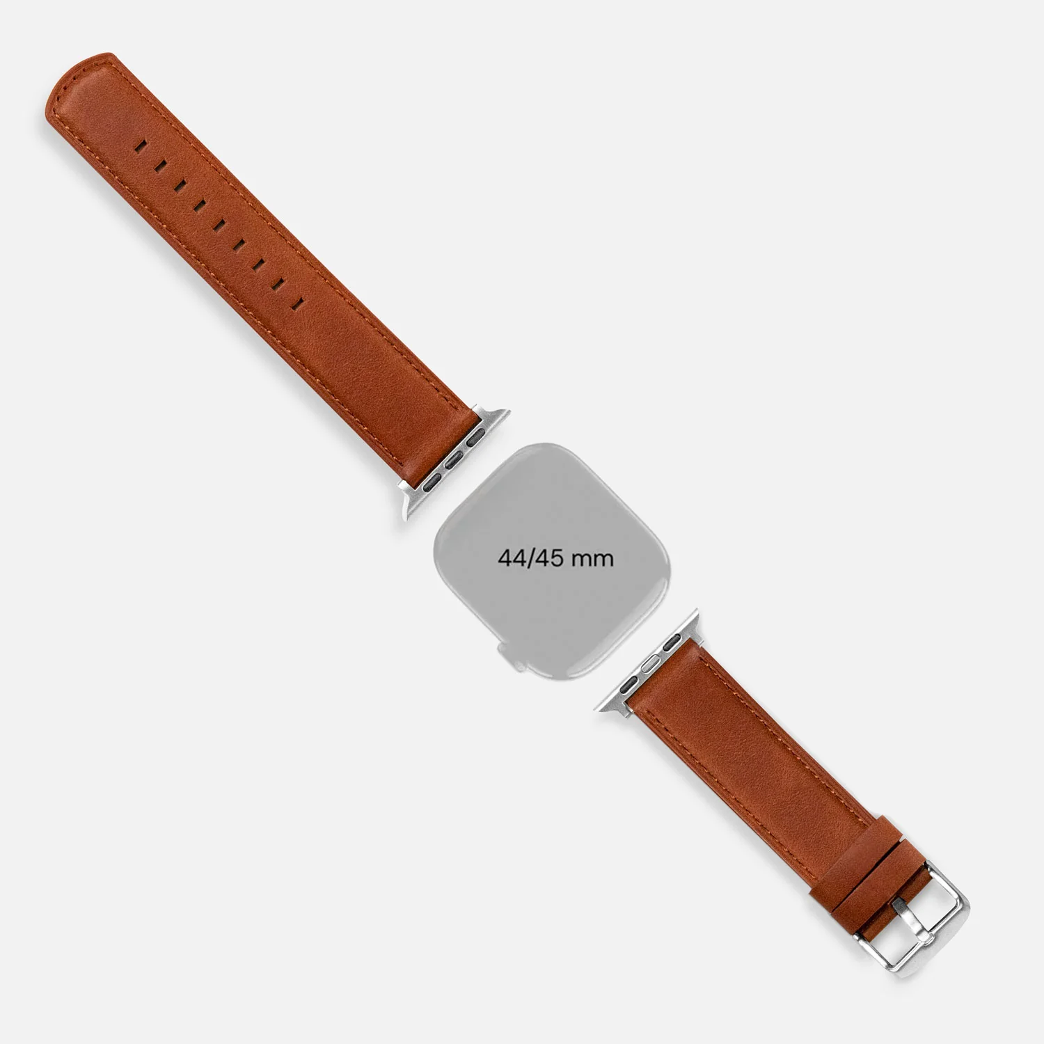 Luxury Leather Apple Watch Band Straps – Saddle Brown - Image 3