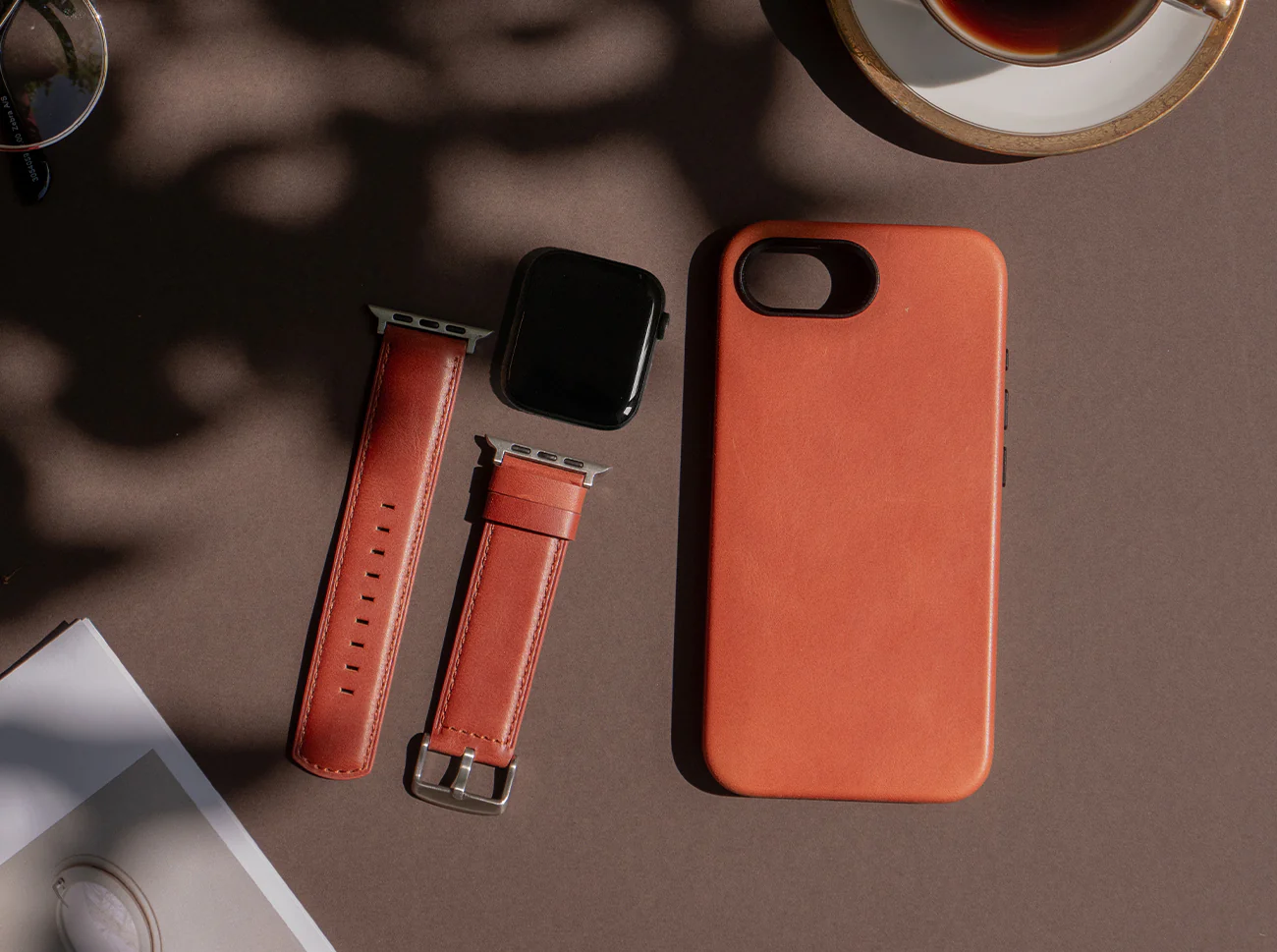 Luxury Leather Apple Watch Band Straps – Saddle Brown - Image 5