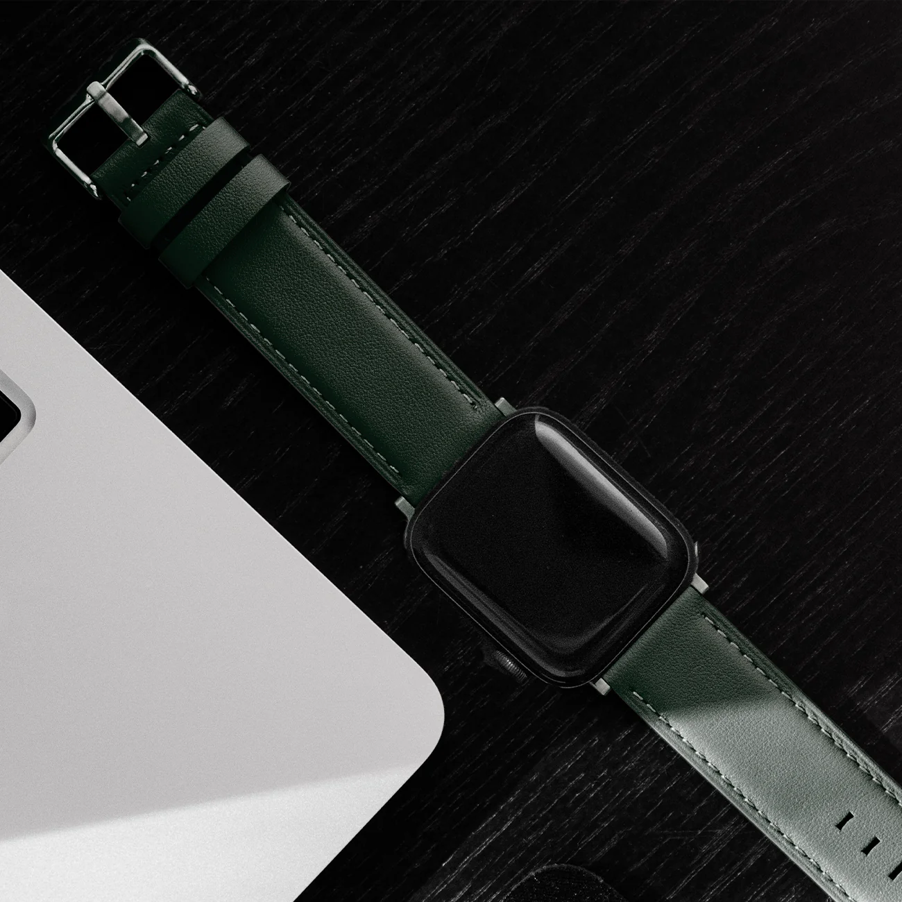 Luxury Nappa Leather Apple Watch Band Straps – Avocado Green - Image 4