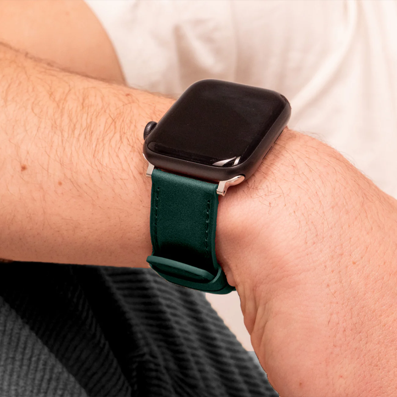 Luxury Nappa Leather Apple Watch Band Straps – Avocado Green - Image 5