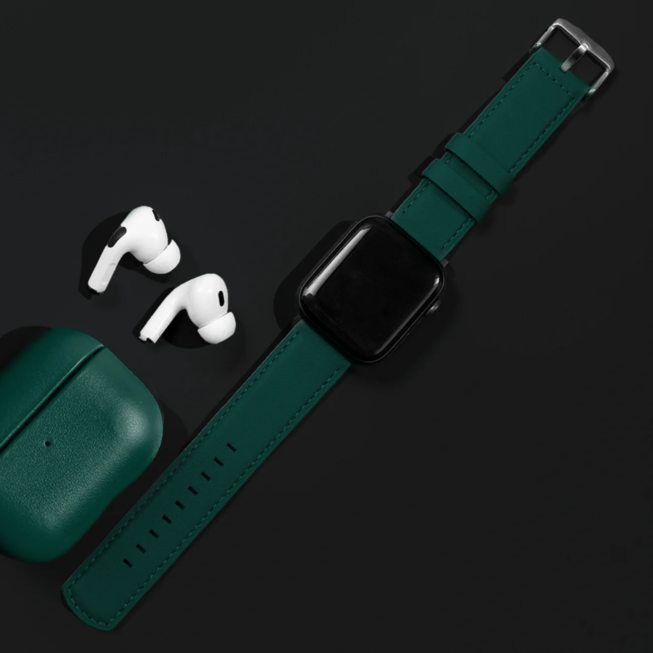 Luxury Nappa Leather Apple Watch Band Straps – Avocado Green - Image 6