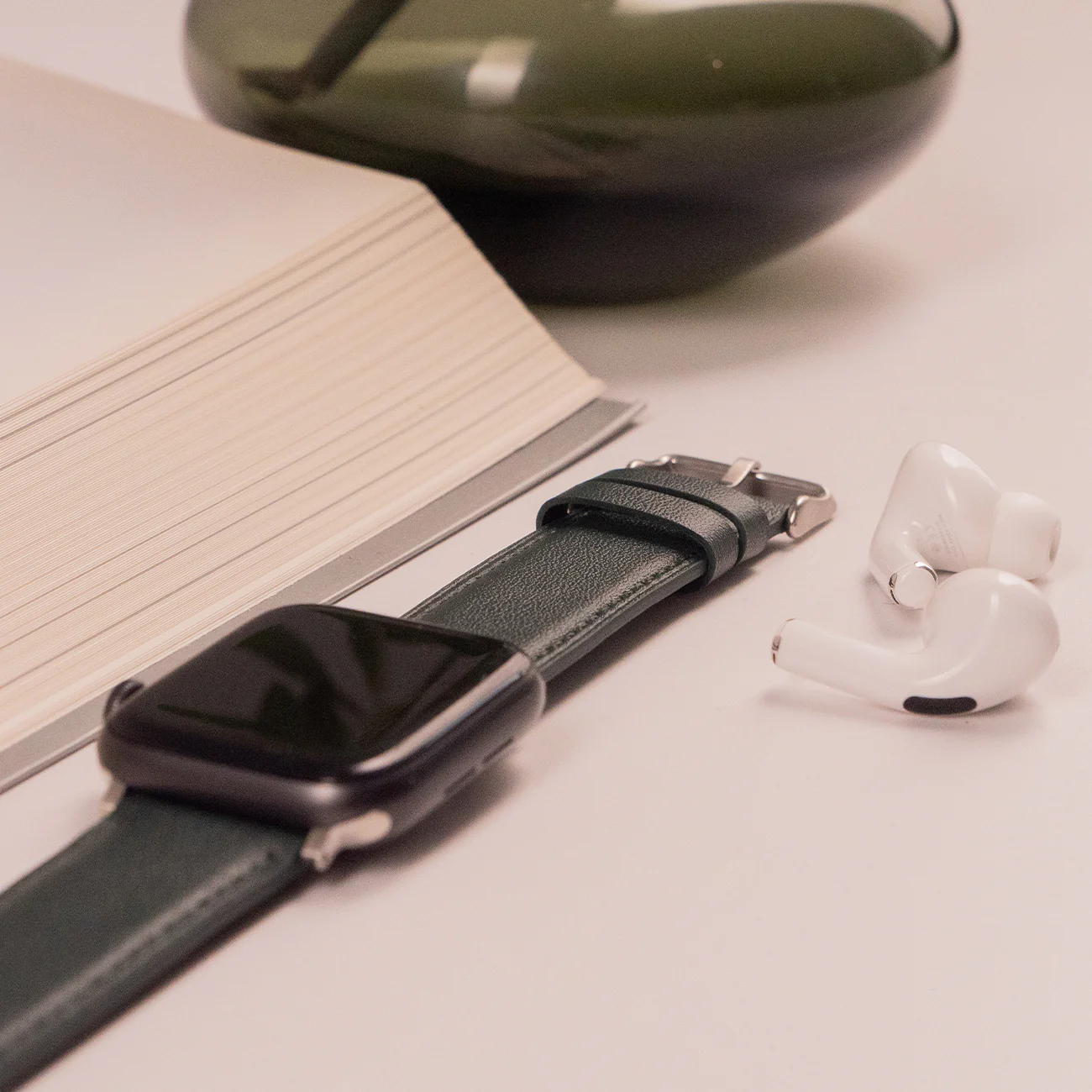 Luxury Nappa Leather Apple Watch Band Straps – Avocado Green - Image 7